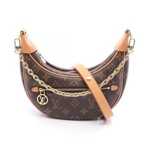 Louis Vuitton Loop Shoulder Bag Canvas Leather Monogram Brown